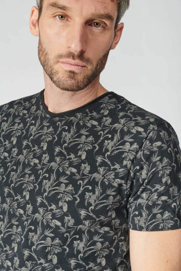 T.shirt feuillages noir