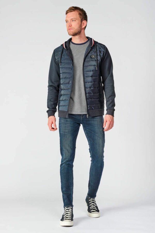 Veste bi matière bleu marine – Image 4
