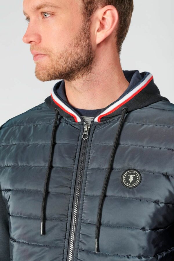 Veste bi matière bleu marine – Image 3