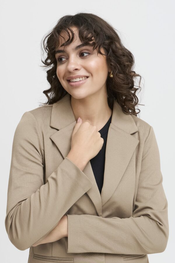 Blazer en jersey taupe – Image 4