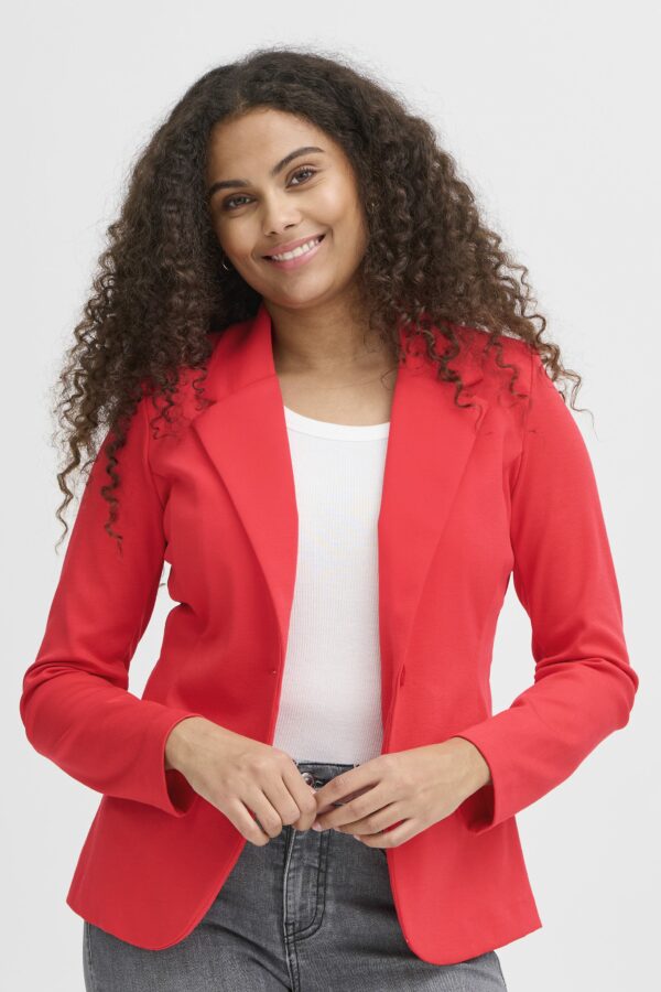 Blazer en jersey rouge orangé – Image 2