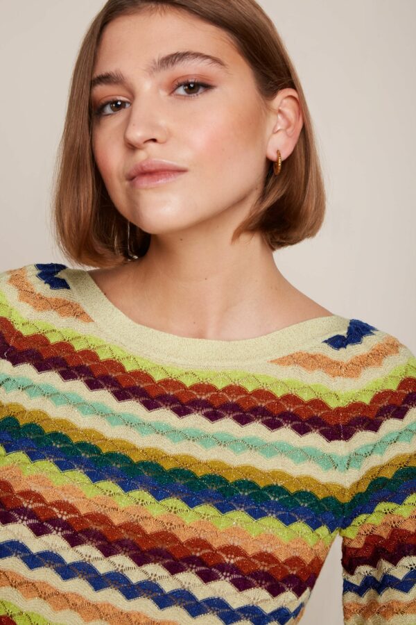 Haut motif s zigzag multicolor