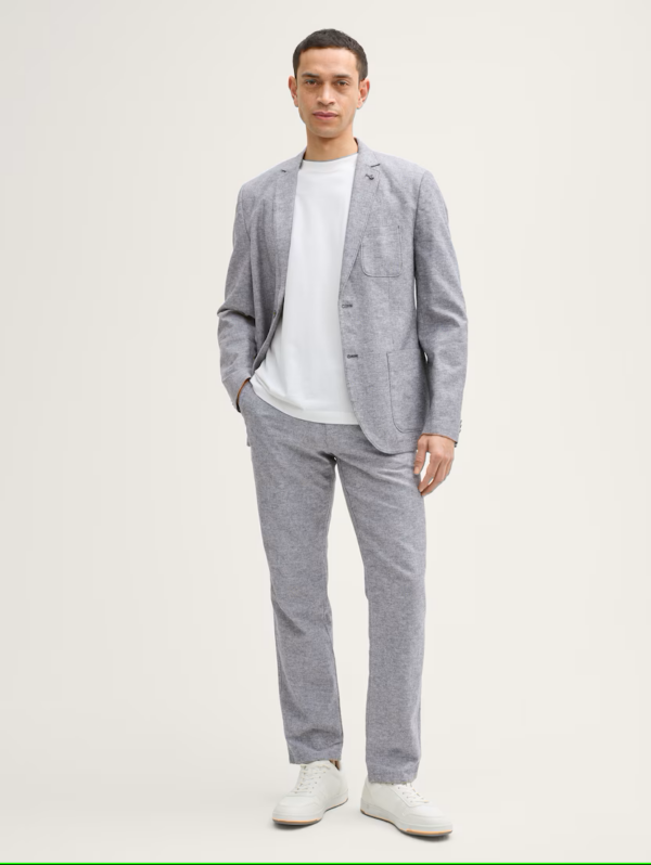 Pantalon en lin bleu moucheté – Image 4