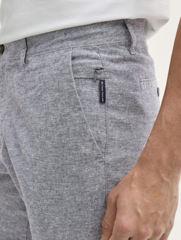 Pantalon en lin bleu moucheté – Image 2