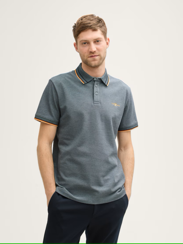 Polo piqué vert de gris – Image 2