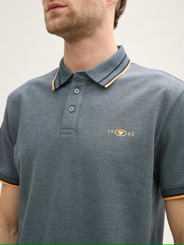 Polo piqué vert de gris