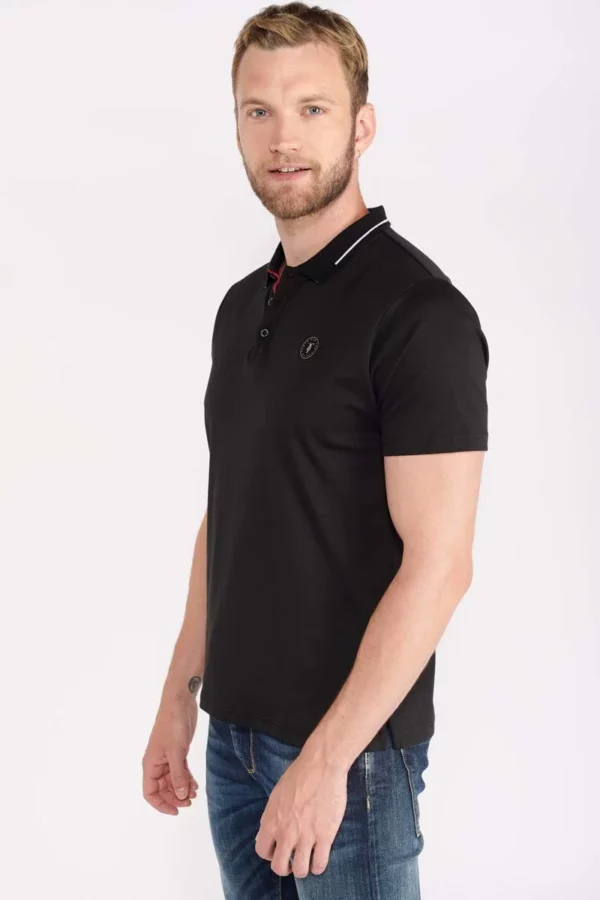 Polo noir en jersey – Image 4