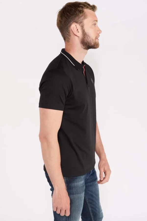 Polo noir en jersey – Image 3