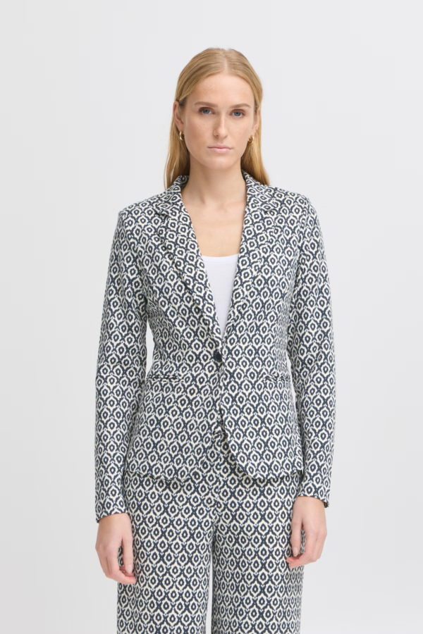 Blazer imprimé bleu – Image 3