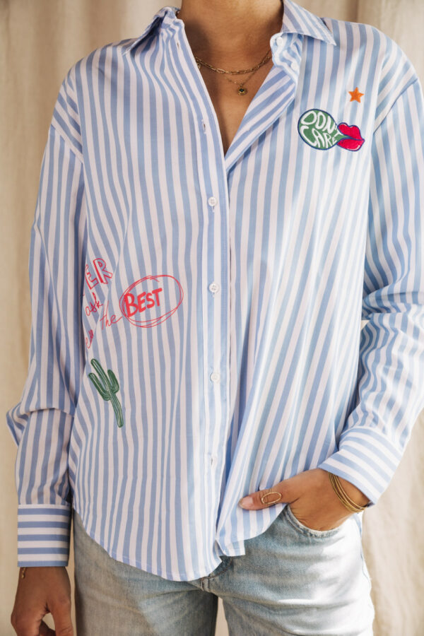Chemise rayée brodée – Image 4