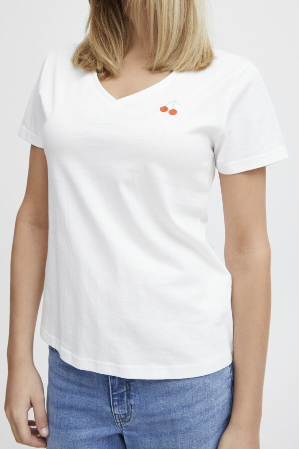 T-shirt blanc broderie cerises – Image 6