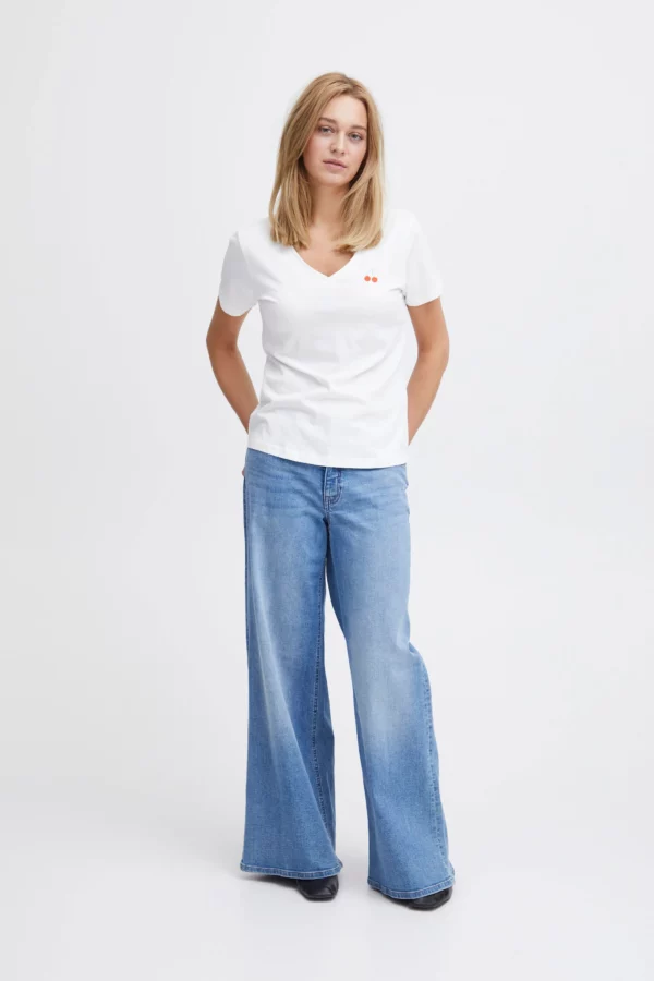 T-shirt blanc broderie cerises – Image 5
