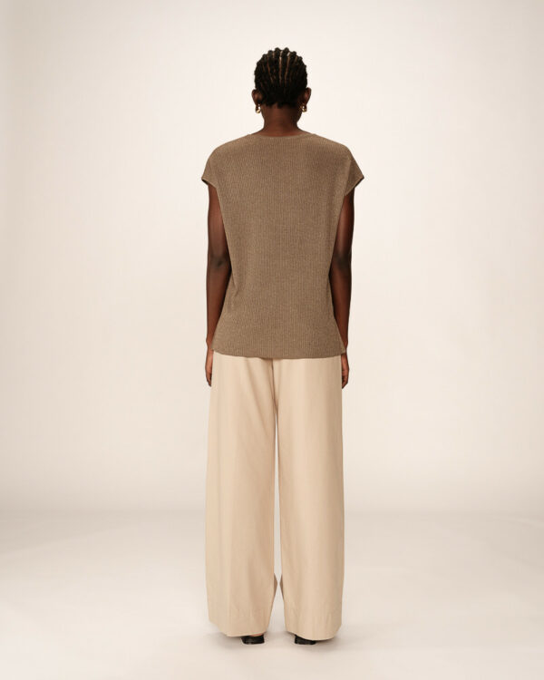 Haut en maille pailleté marron – Image 3
