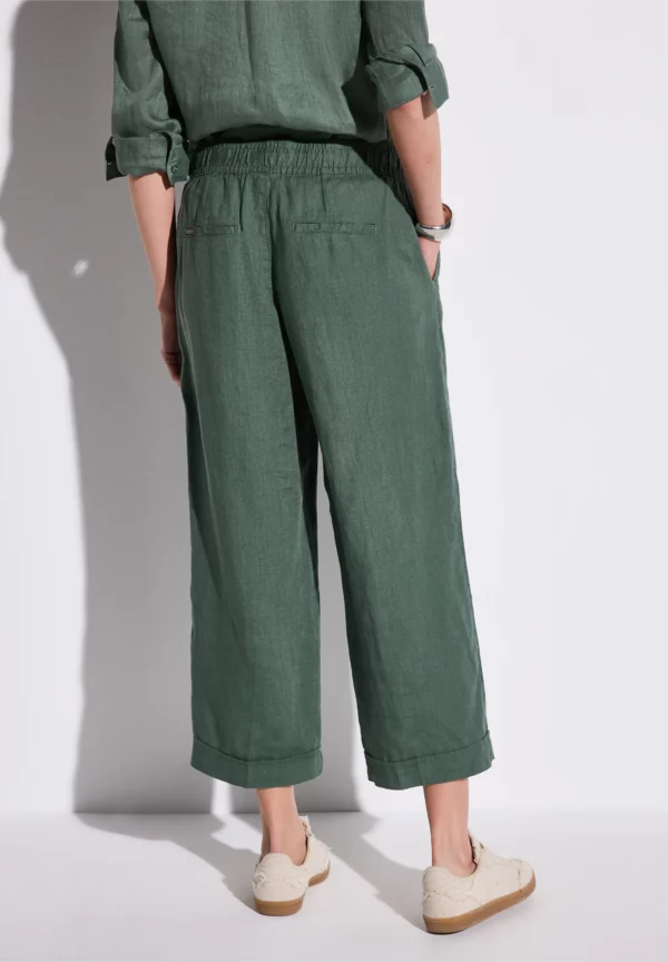 Pantalon en lin large kaki – Image 5