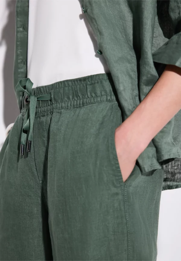 Pantalon en lin large kaki – Image 3