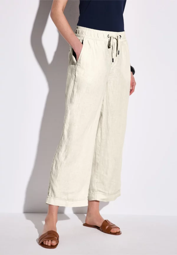 Pantalon en lin large beige