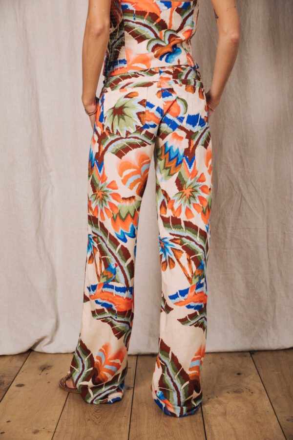 Pantalon en lin fleuri – Image 2