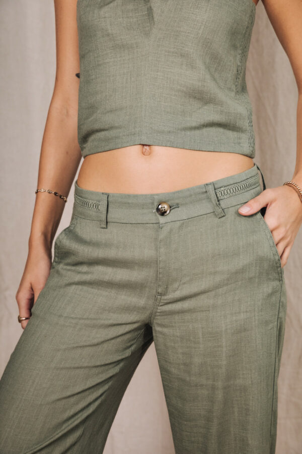 Pantalon en lin kaki – Image 4
