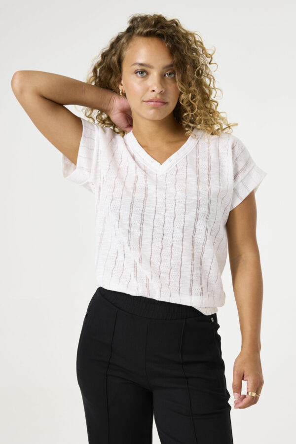T-shirt blanc brodé – Image 3