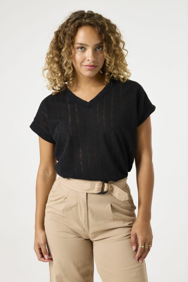 T-shirt noir brodé