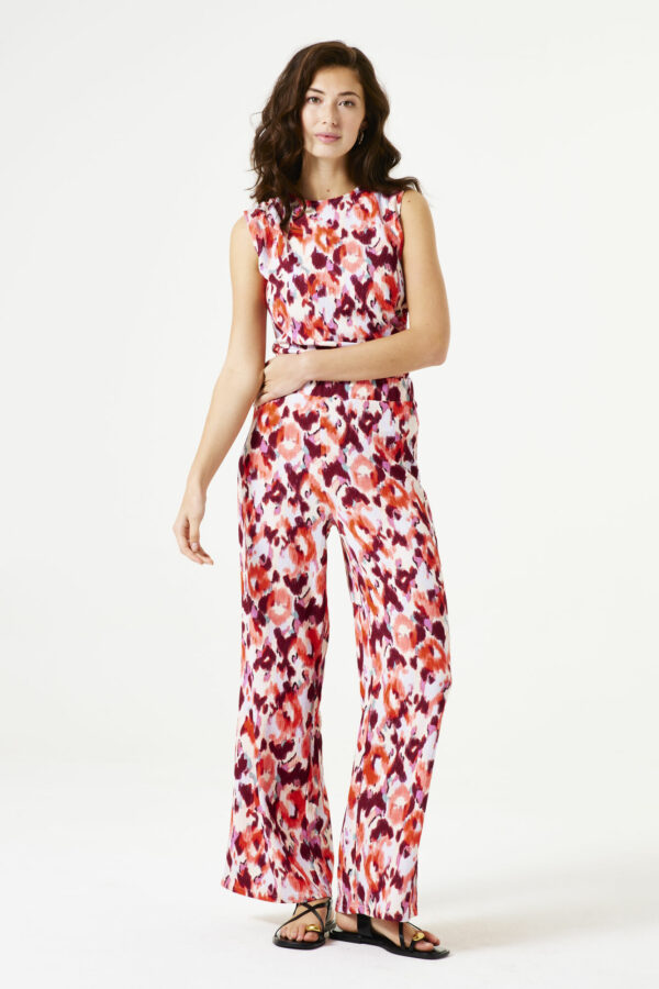 Pantalon fluide motifs fleuris
