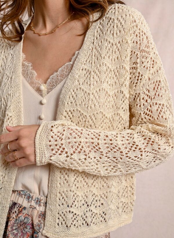 Cardigan en maille ajouré