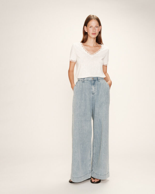 T-shirt col V dentelle – Image 6