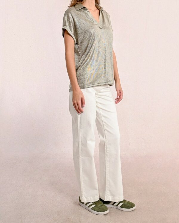 T-shirt col polo irisé – Image 4