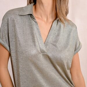 T-shirt col polo irisé