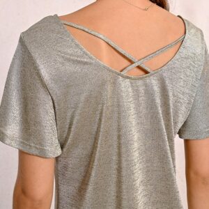 T-shirt fluide irisé kaki