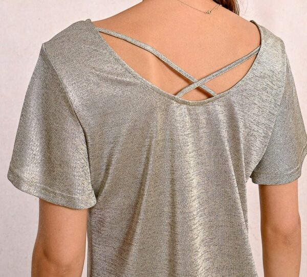 T-shirt fluide irisé kaki