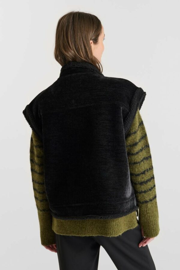 Veste sans manches boutonnée noir – Image 5