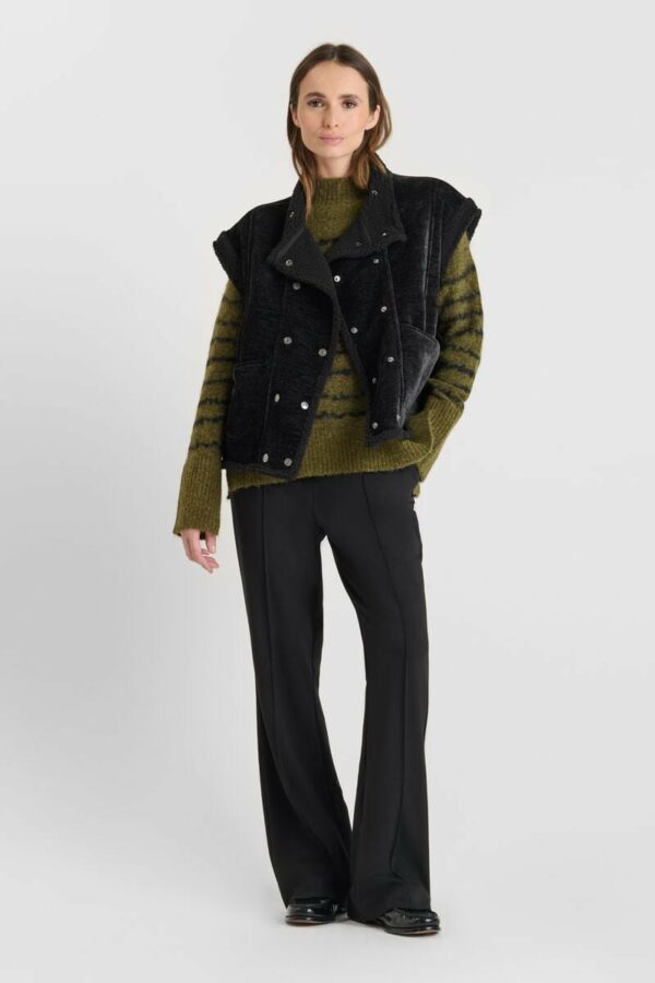 Veste sans manches boutonnée noir – Image 4