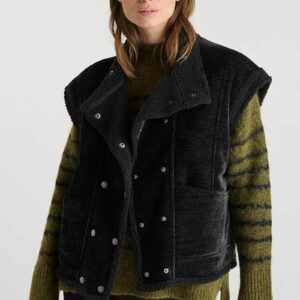 Veste sans manches boutonnée noir