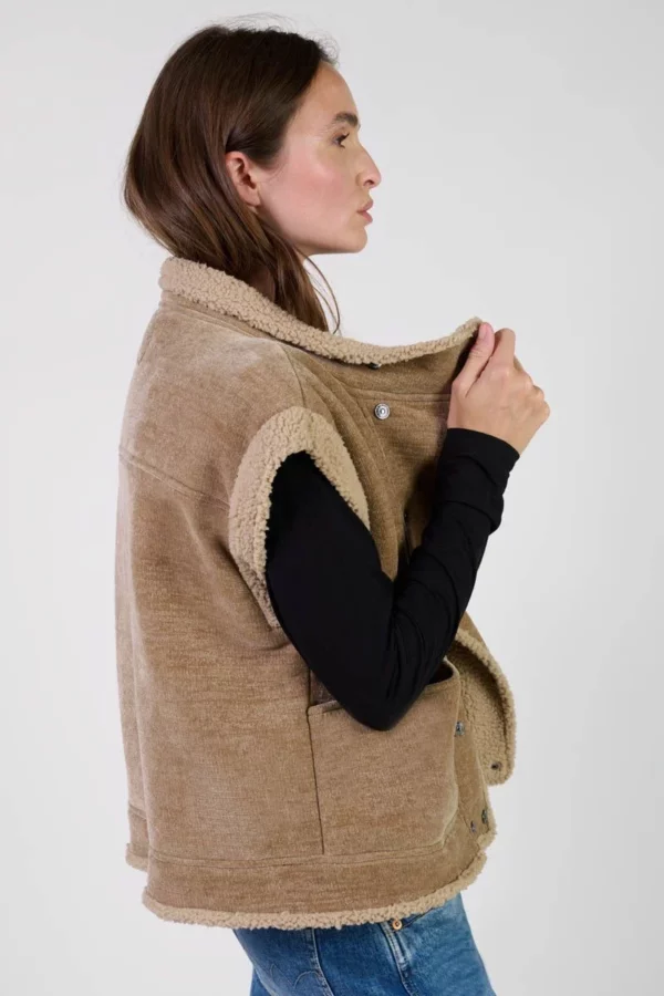 Veste sans manches boutonnée marron – Image 5