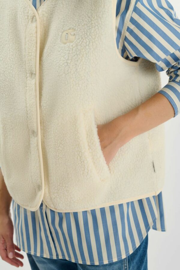 Veste teddy sans manches écru – Image 8