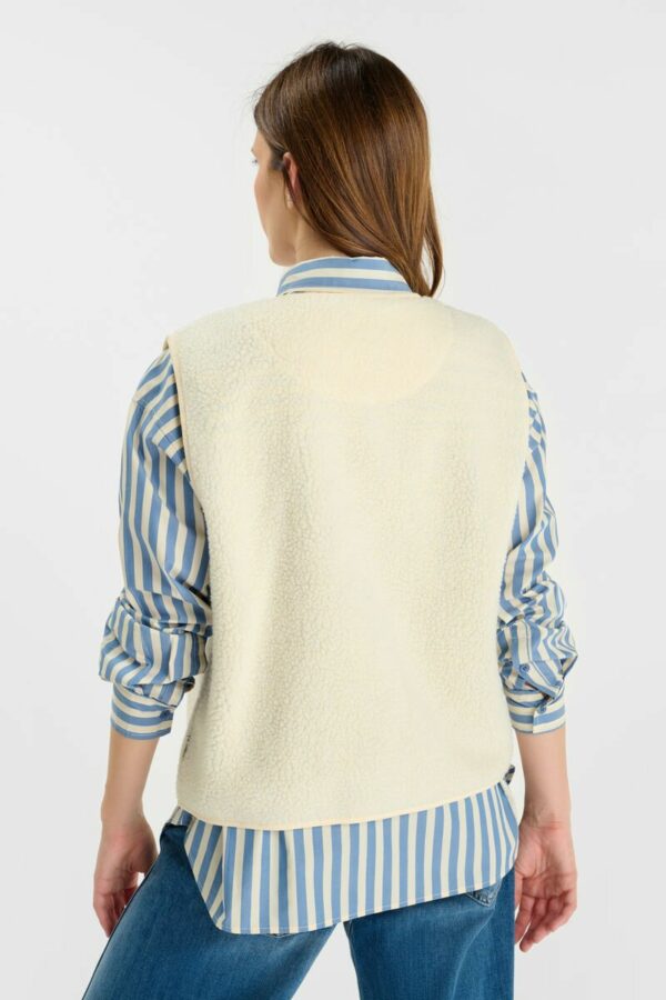 Veste teddy sans manches écru – Image 7
