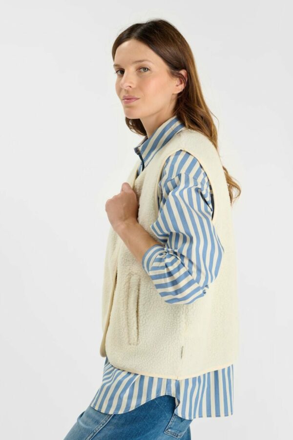 Veste teddy sans manches écru – Image 6