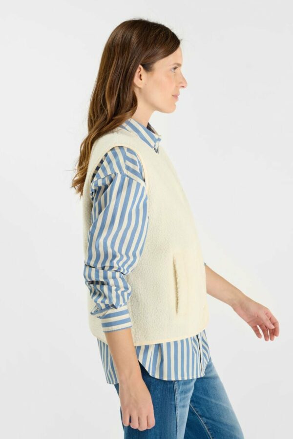 Veste teddy sans manches écru – Image 5