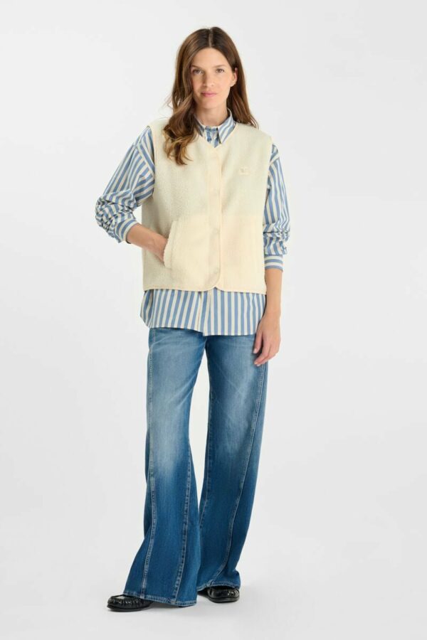 Veste teddy sans manches écru – Image 4