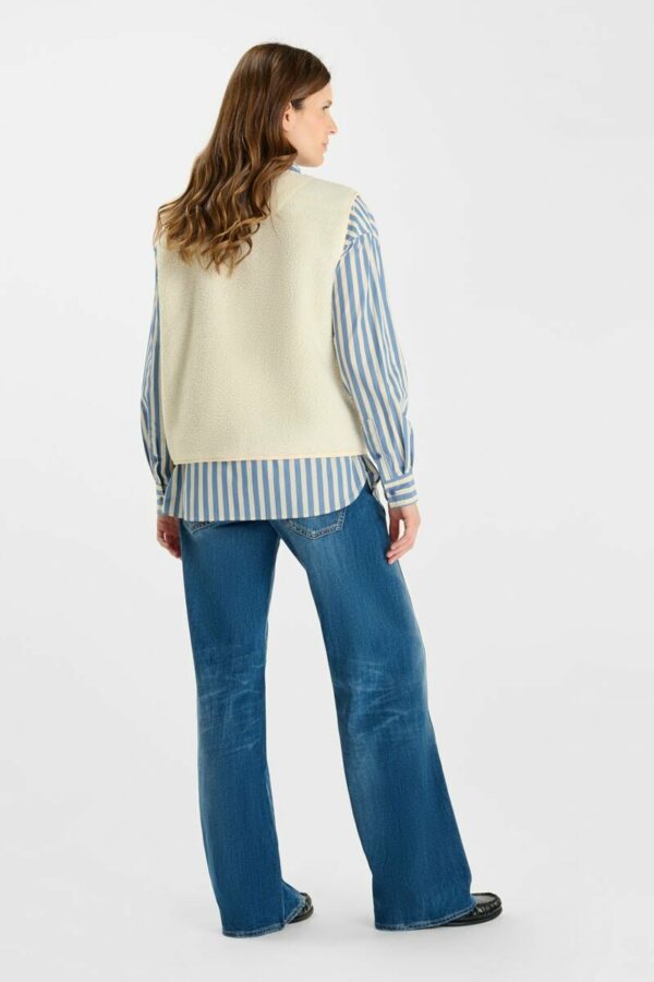 Veste teddy sans manches écru – Image 3