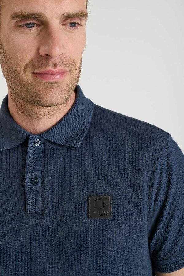 Polo en maille bleu