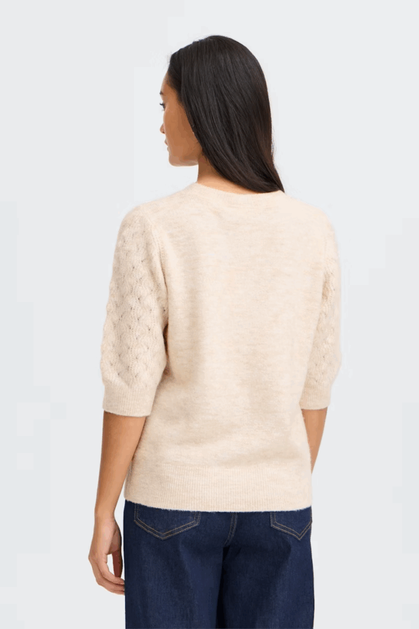 Pull manches courtes crème – Image 4
