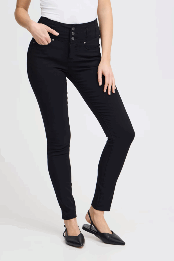 Pantalon slim noir basique