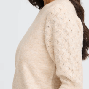 Pull manches courtes crème