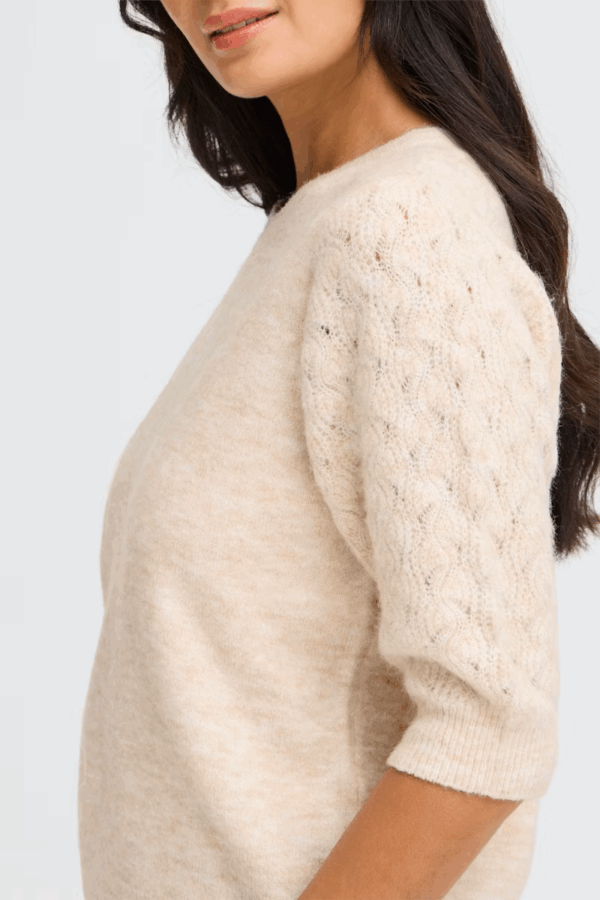 Pull manches courtes crème