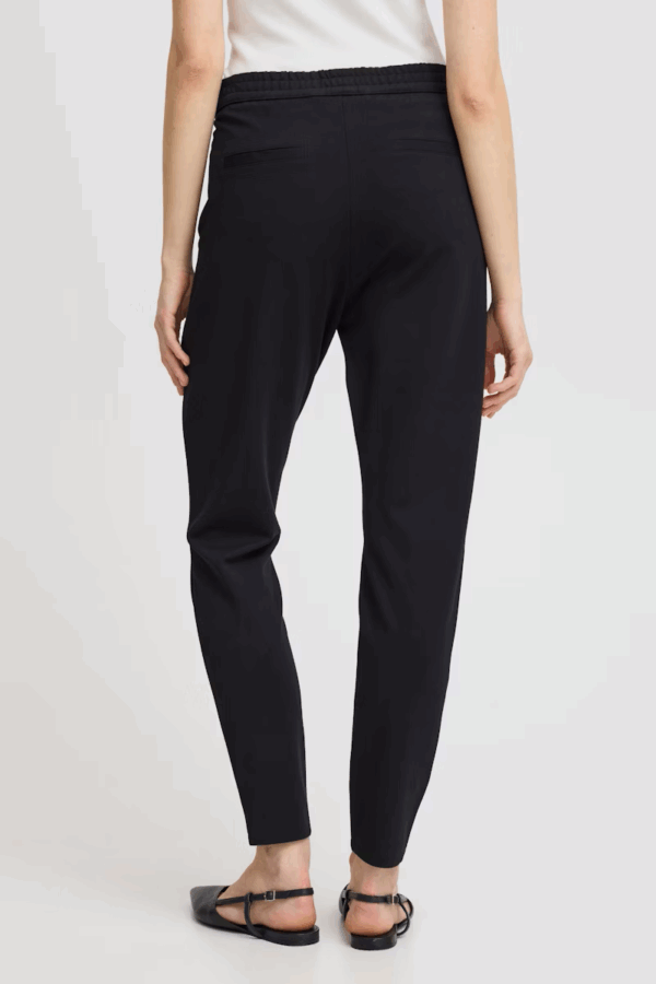 Pantalon en jersey noir coupe droite – Image 4