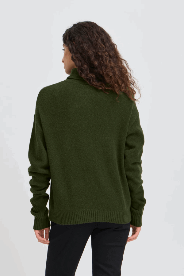 Pull col roulé kaki – Image 2