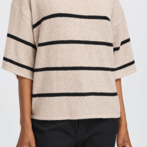 Pull manches 3/4 rayé