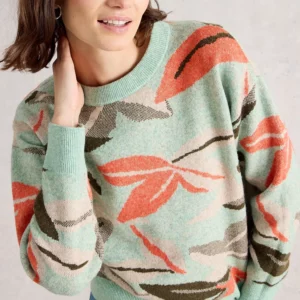 Pull motifs feuillages